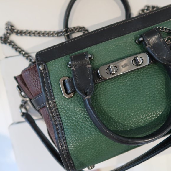 COACH Swagger  Chain Leather Crossbody Bag - Picture 10 of 12